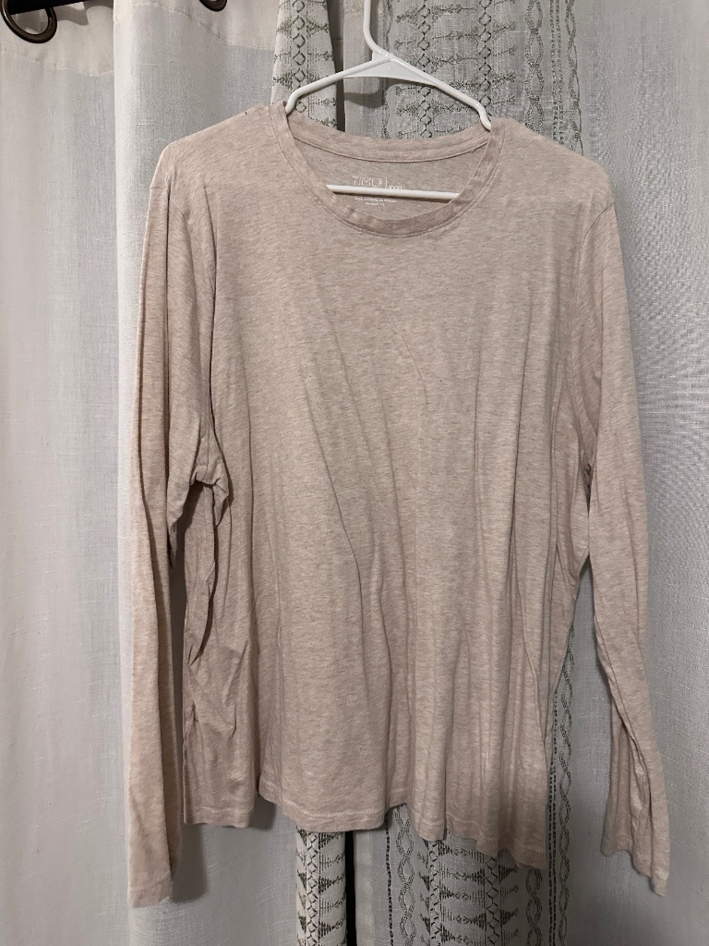 Time and Tru Oatmeal Heather Long Sleeve Crew Neck Tee XXXL (22)